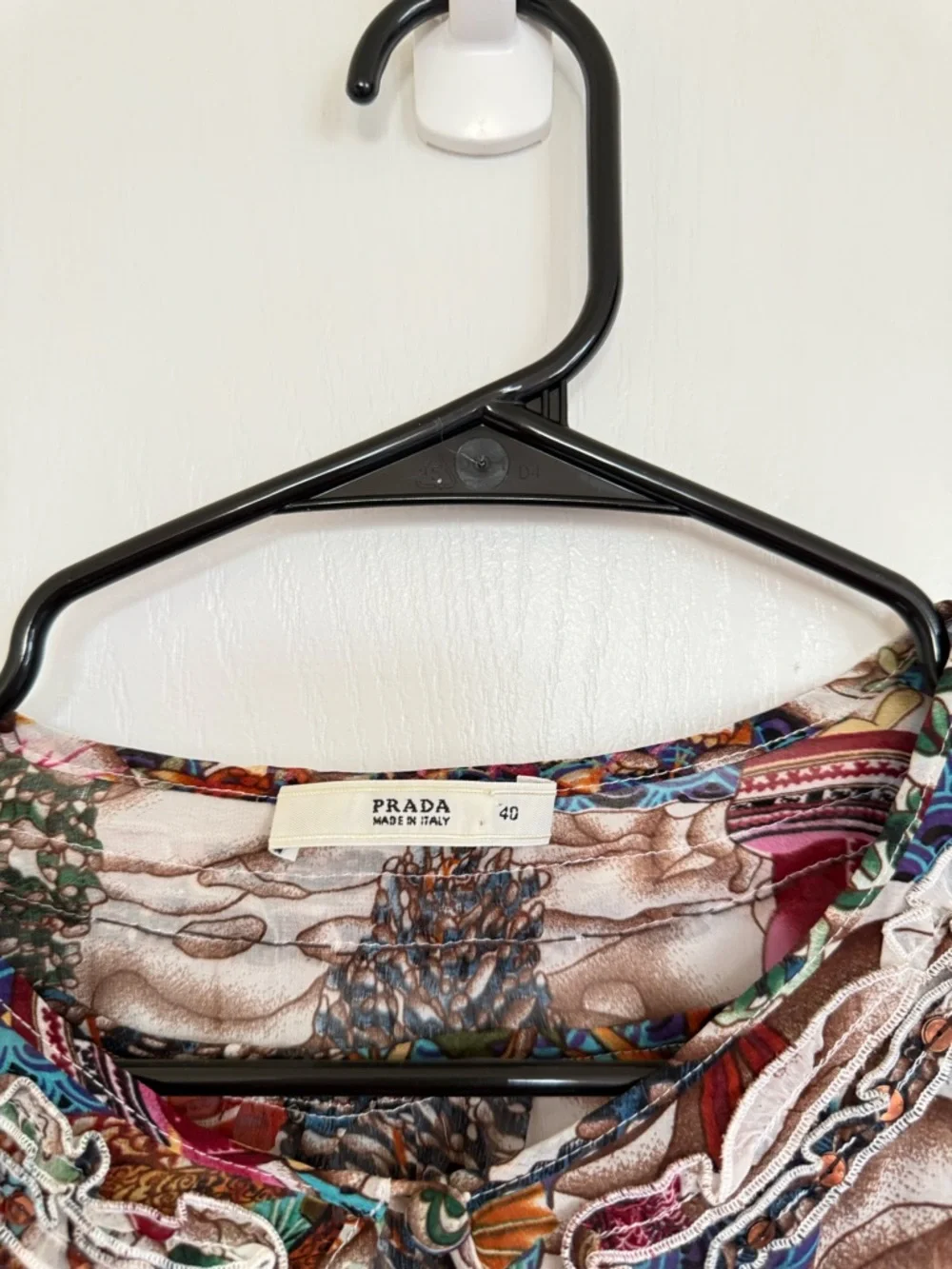 Prada Whimsical Print Vintage 100% Silk Blouse - Picture 4 of 12